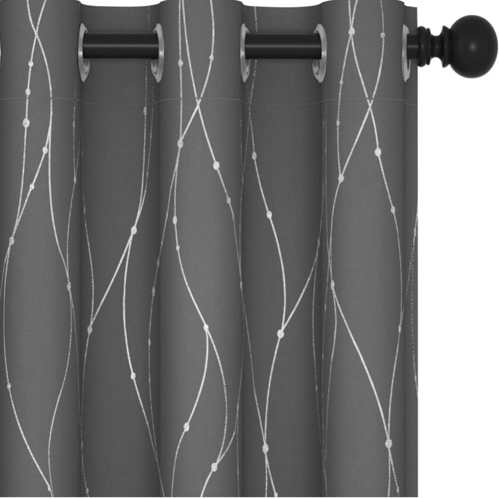 Elegant Gray Patterned Curtain